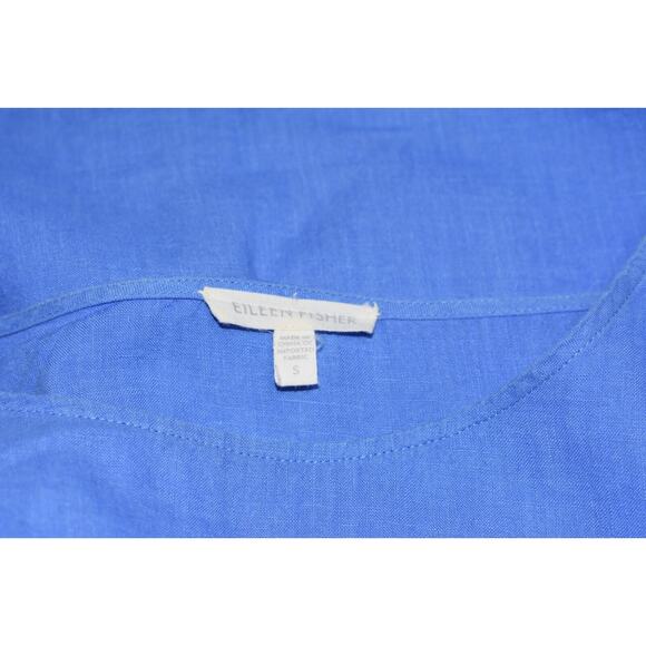 Eileen Fisher Washed Organic Linen Blue Handkerchief Tunic Blouse Size Small - Picture 4 of 6